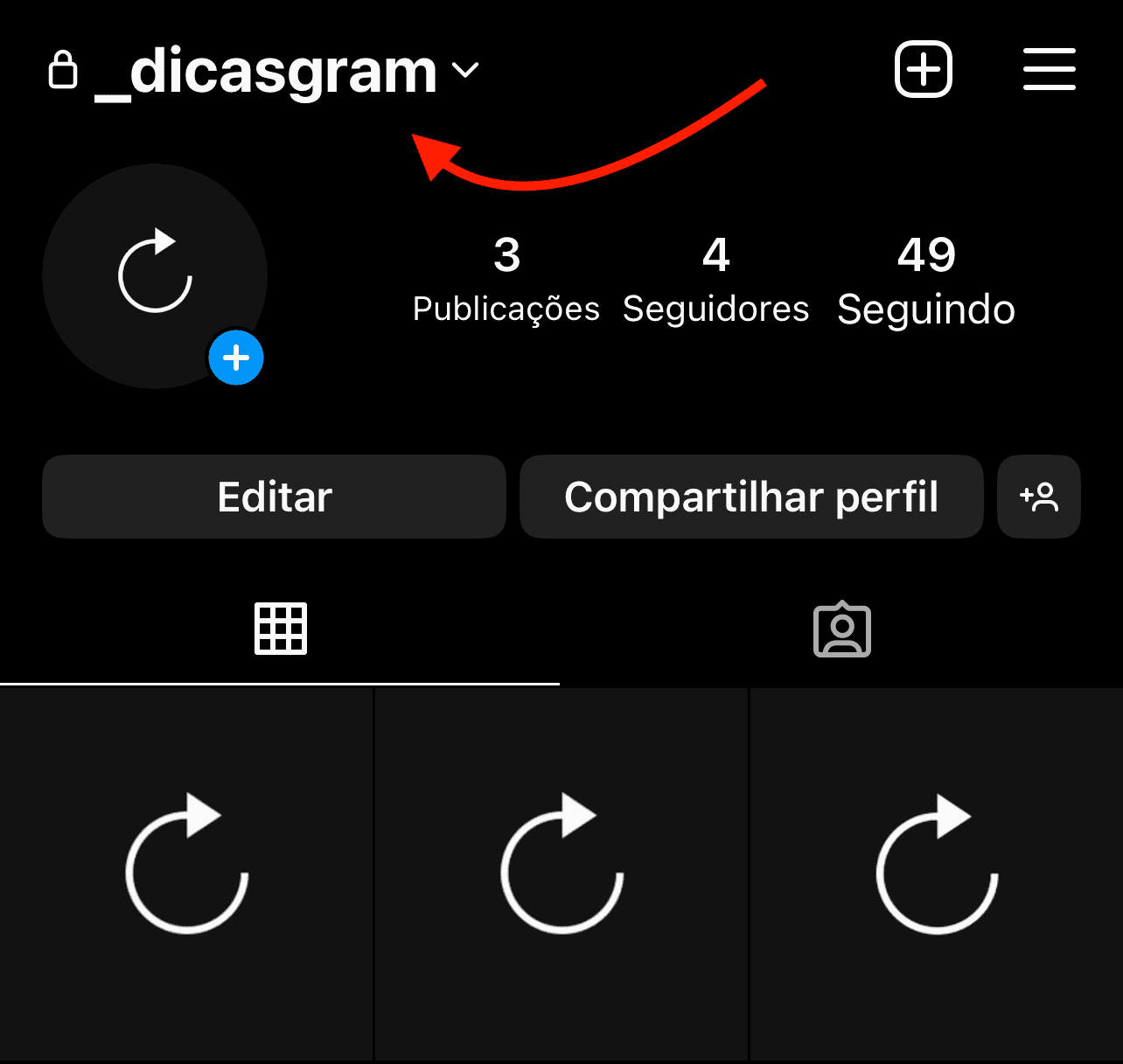 Copie seu nome de usuário no app Instagram