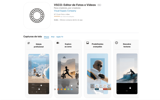 Organizar Instagram com VSCO