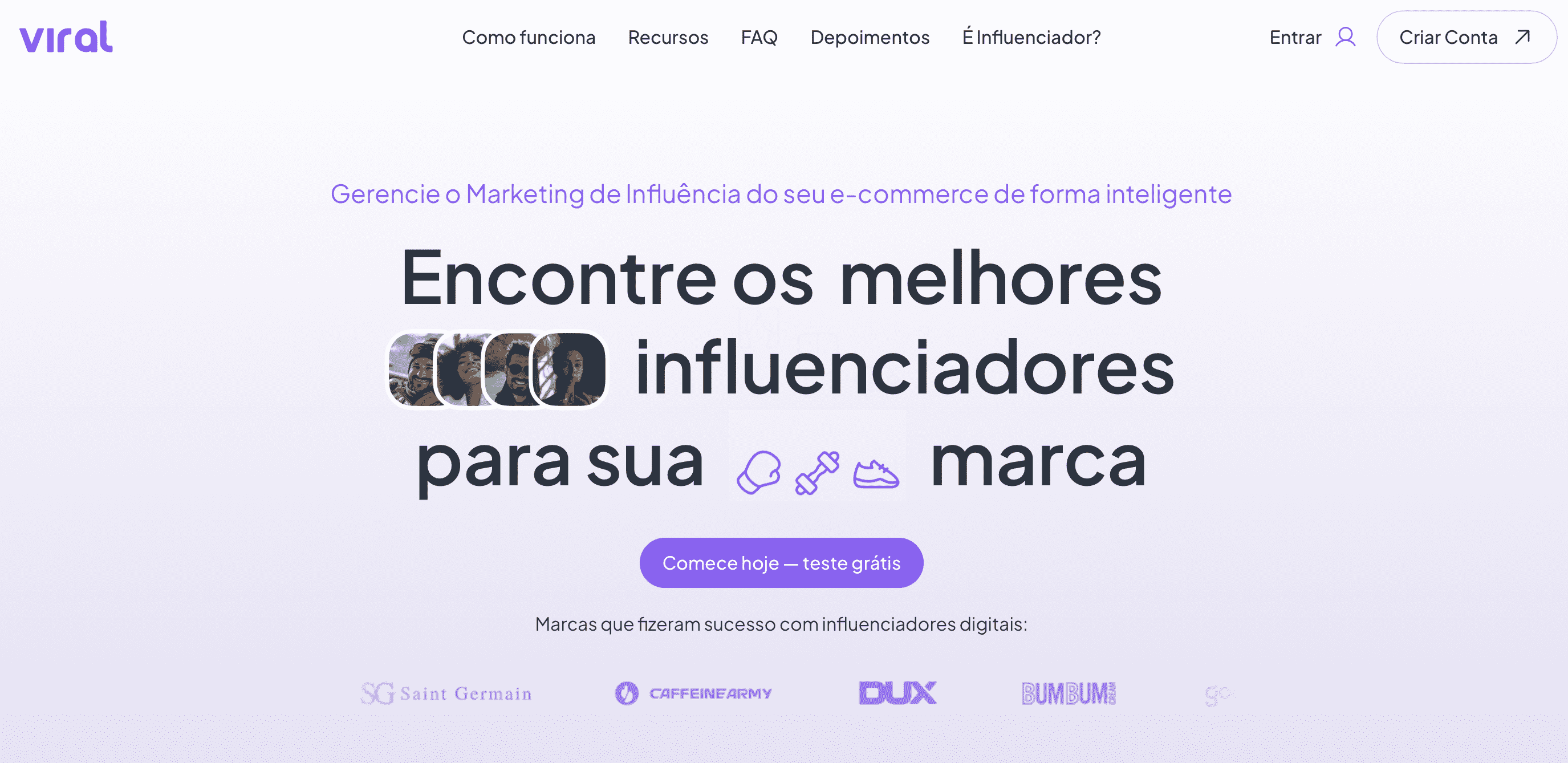 Encontrar Influenciadores com Viral.com.br